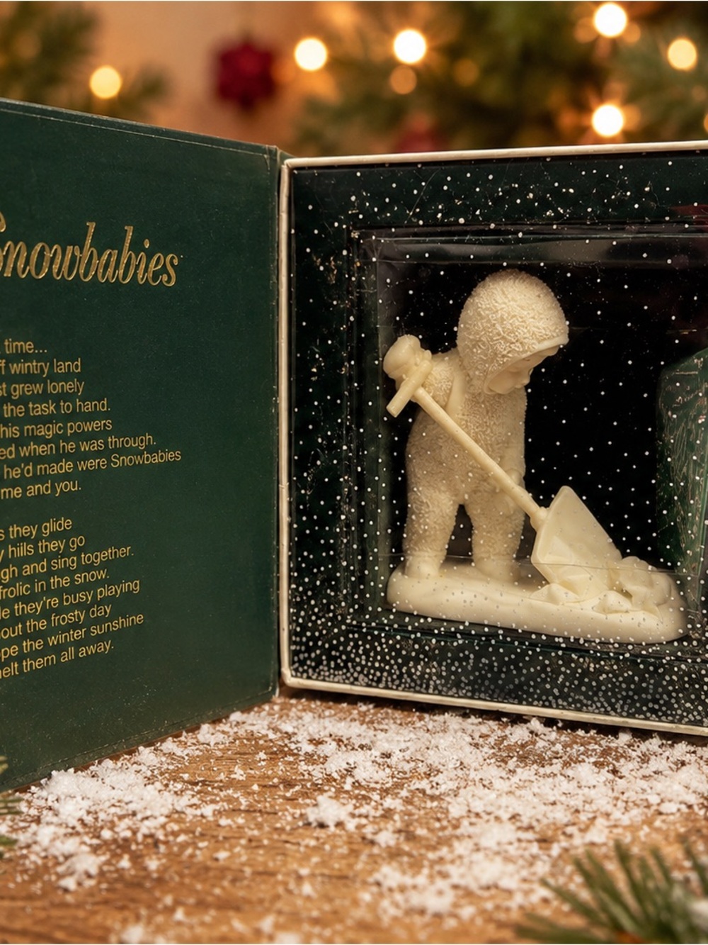Department 56 Cream Snowbabies Shoveling Snow Figurine